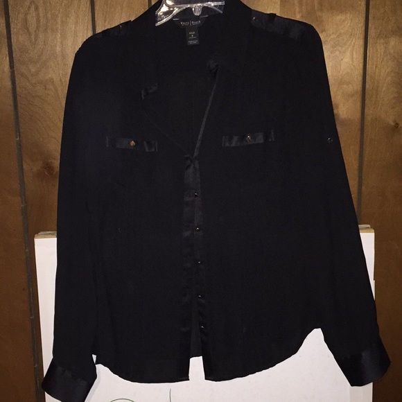 WHBM Black Button Down - Picture 2 of 5
